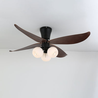 Lunair Vintage Wood Glass Ceiling Fan Light