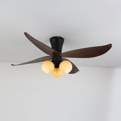 Lunair Vintage Wood Glass Ceiling Fan Light