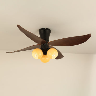 Lunair Vintage Wood Glass Ceiling Fan Light