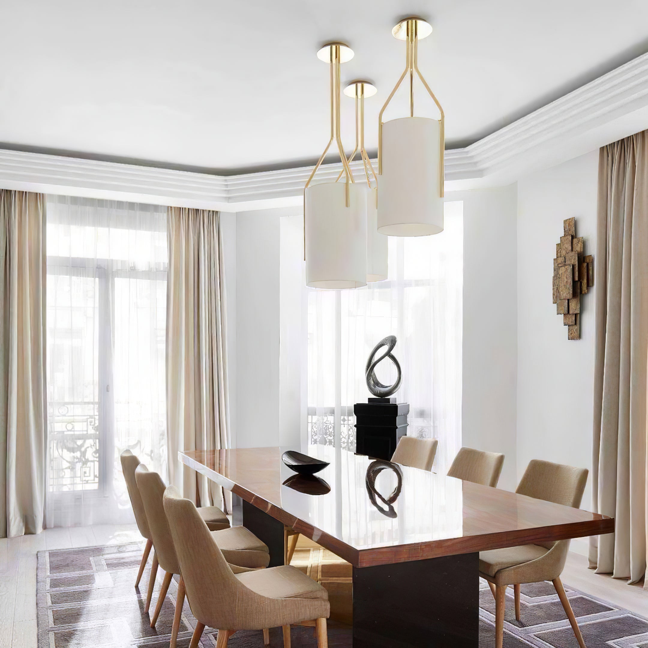 Cex Chandelier LED 3-Lights Brass Modern