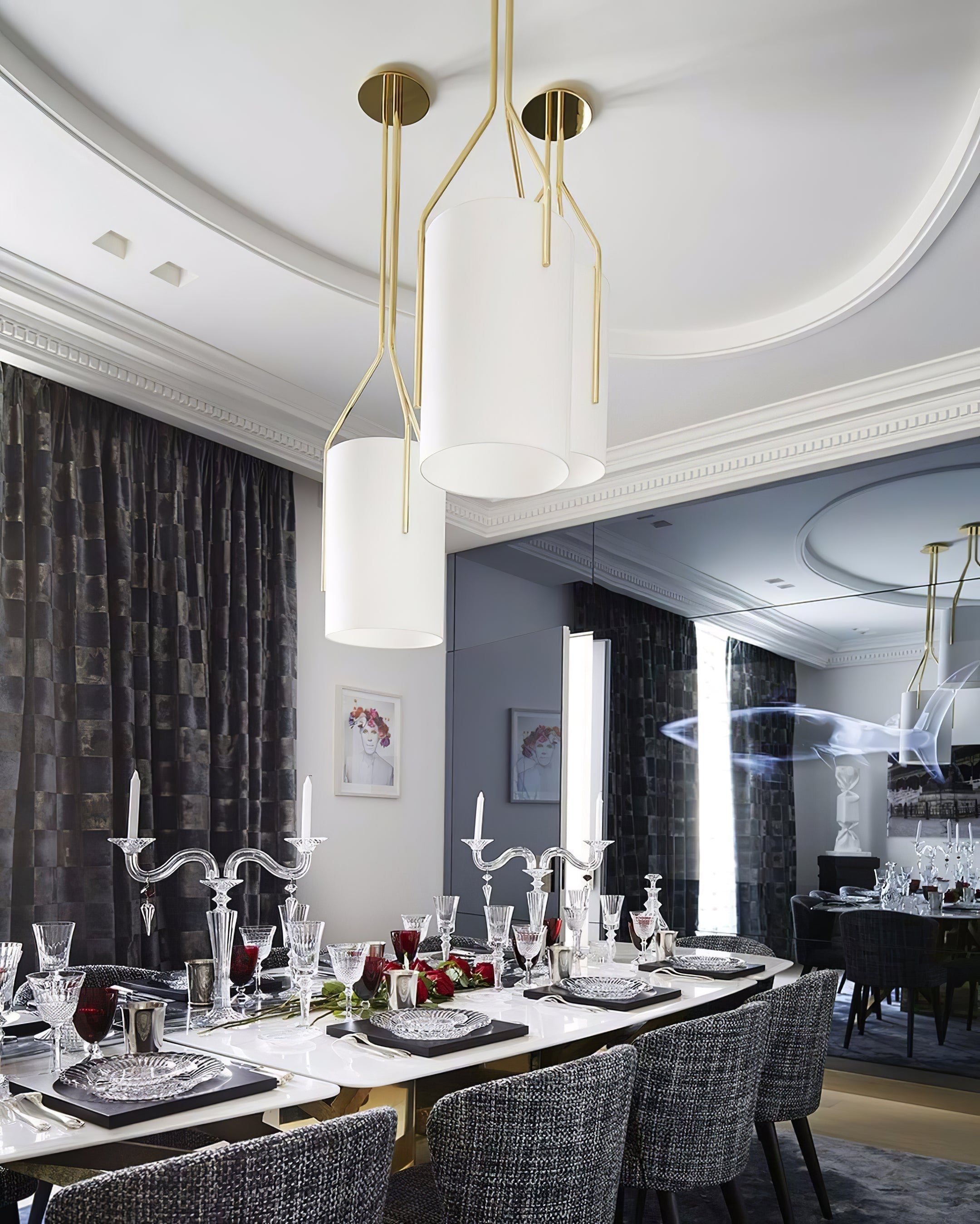 Cex Chandelier LED 3-Lights Brass Modern