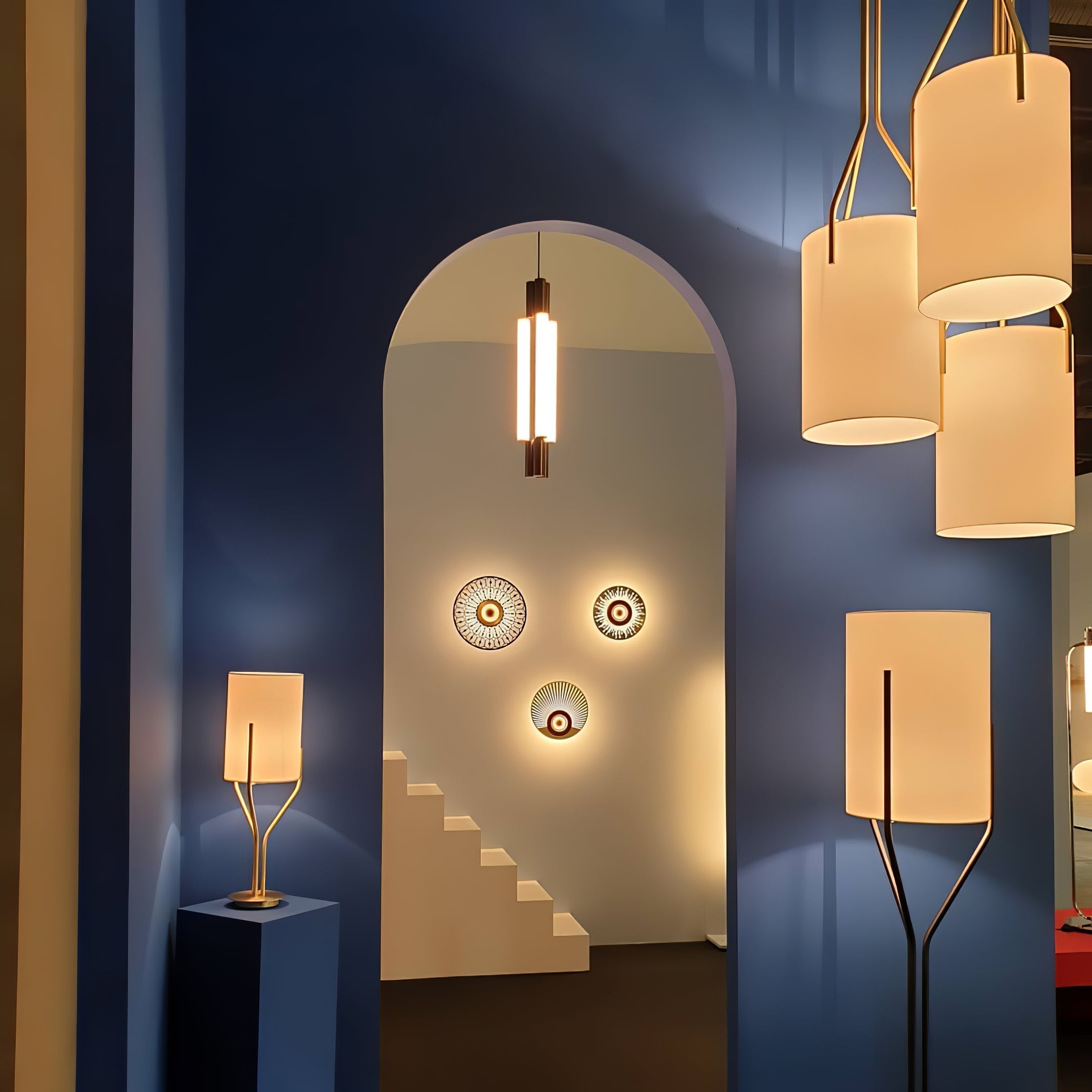Cex Chandelier LED 3-Lights Brass Modern