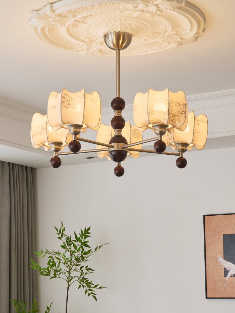 Ephaos Elegance Vintage Floral Wood Chandelier