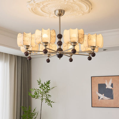 Ephaos Elegance Vintage Floral Wood Chandelier