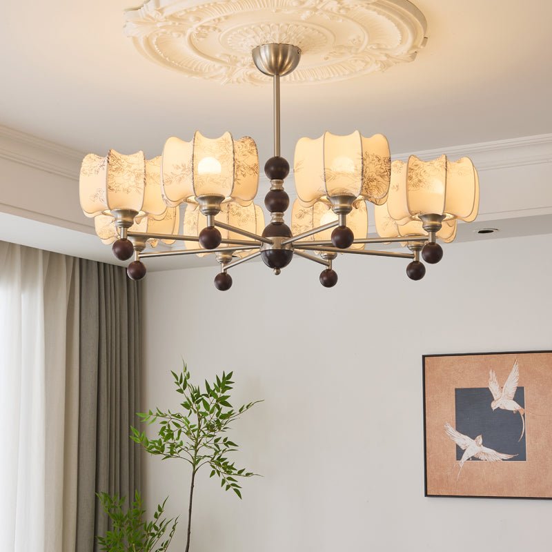 Ephaos Elegance Vintage Floral Wood Chandelier