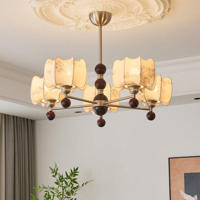Ephaos Elegance Vintage Floral Wood Chandelier