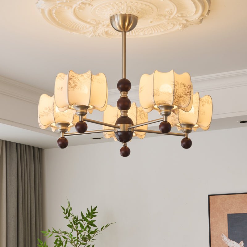 Ephaos Elegance Vintage Floral Wood Chandelier