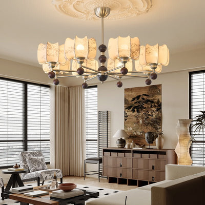 Ephaos Elegance Vintage Floral Wood Chandelier