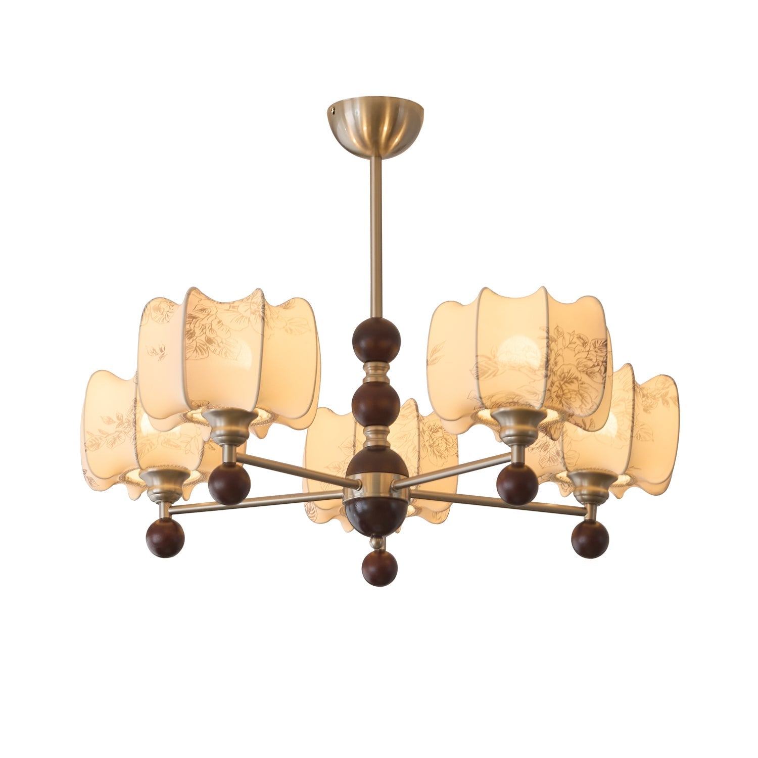 Ephaos Elegance Vintage Floral Wood Chandelier