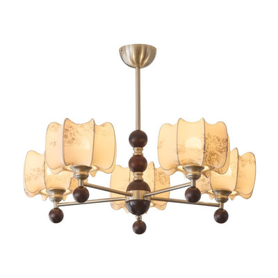 Ephaos Elegance Vintage Floral Wood Chandelier