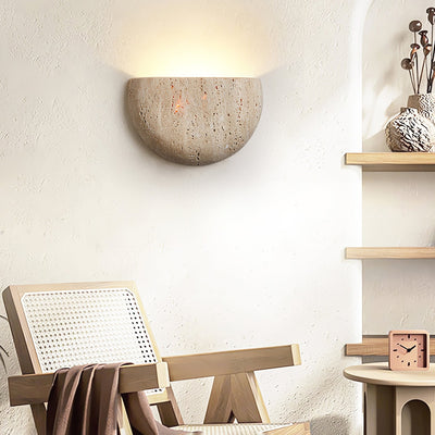 Armarel Half Moon Travertine Wall Light