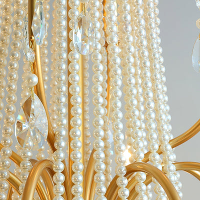 Eurvaros Vintage Crystal Brass Chandelier - Neutral Decor