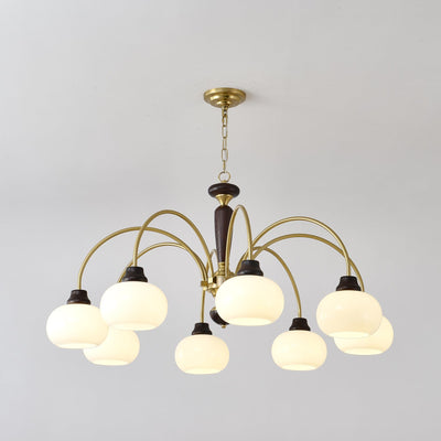 Noraneon Chandelier Arched Globe White Shade