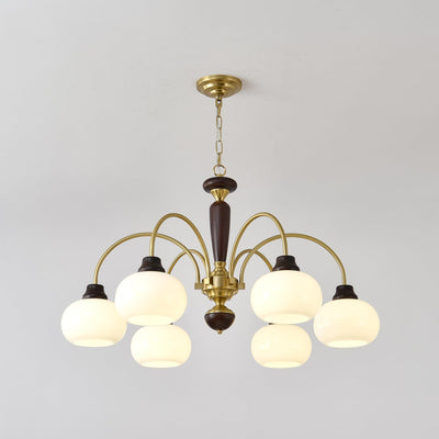 Noraneon Chandelier Arched Globe White Shade