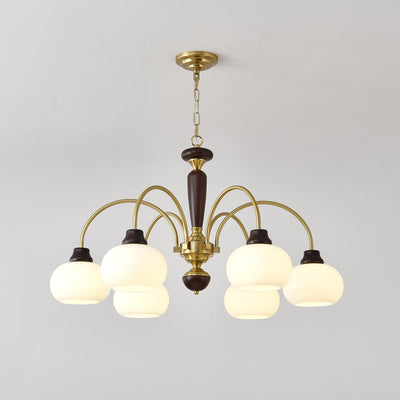 Noraneon Chandelier Arched Globe White Shade