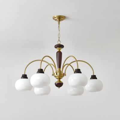 Noraneon Chandelier Arched Globe White Shade