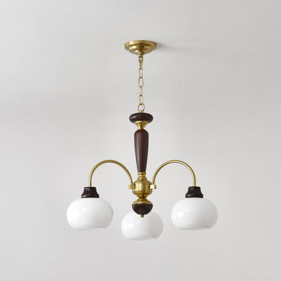 Noraneon Chandelier Arched Globe White Shade