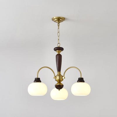 Noraneon Chandelier Arched Globe White Shade