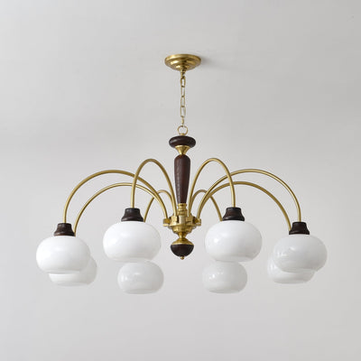 Noraneon Chandelier Arched Globe White Shade