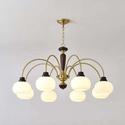 Noraneon Chandelier Arched Globe White Shade