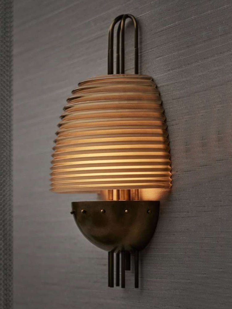 Brys Industrial Ribbed Brass Wall Lamp