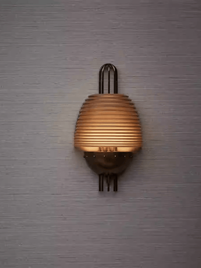 Brys Industrial Ribbed Brass Wall Lamp