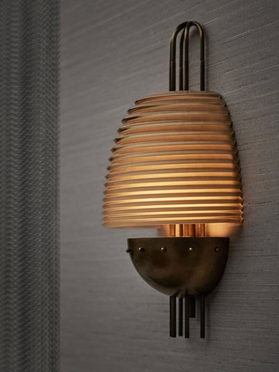 Brys Industrial Ribbed Brass Wall Lamp