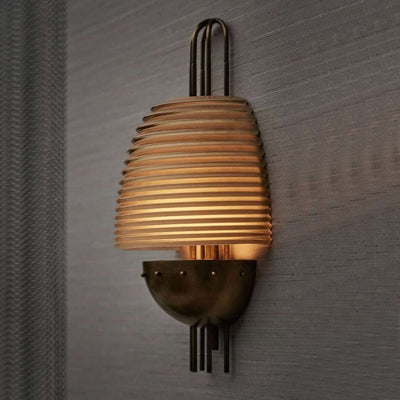 Brys Industrial Ribbed Brass Wall Lamp