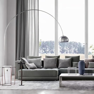 Alevra Steel Marble Floor Lamp
