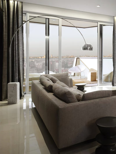 Alevra Steel Marble Floor Lamp