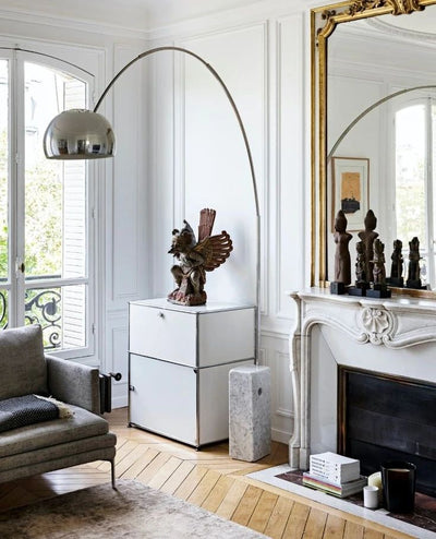 Alevra Steel Marble Floor Lamp