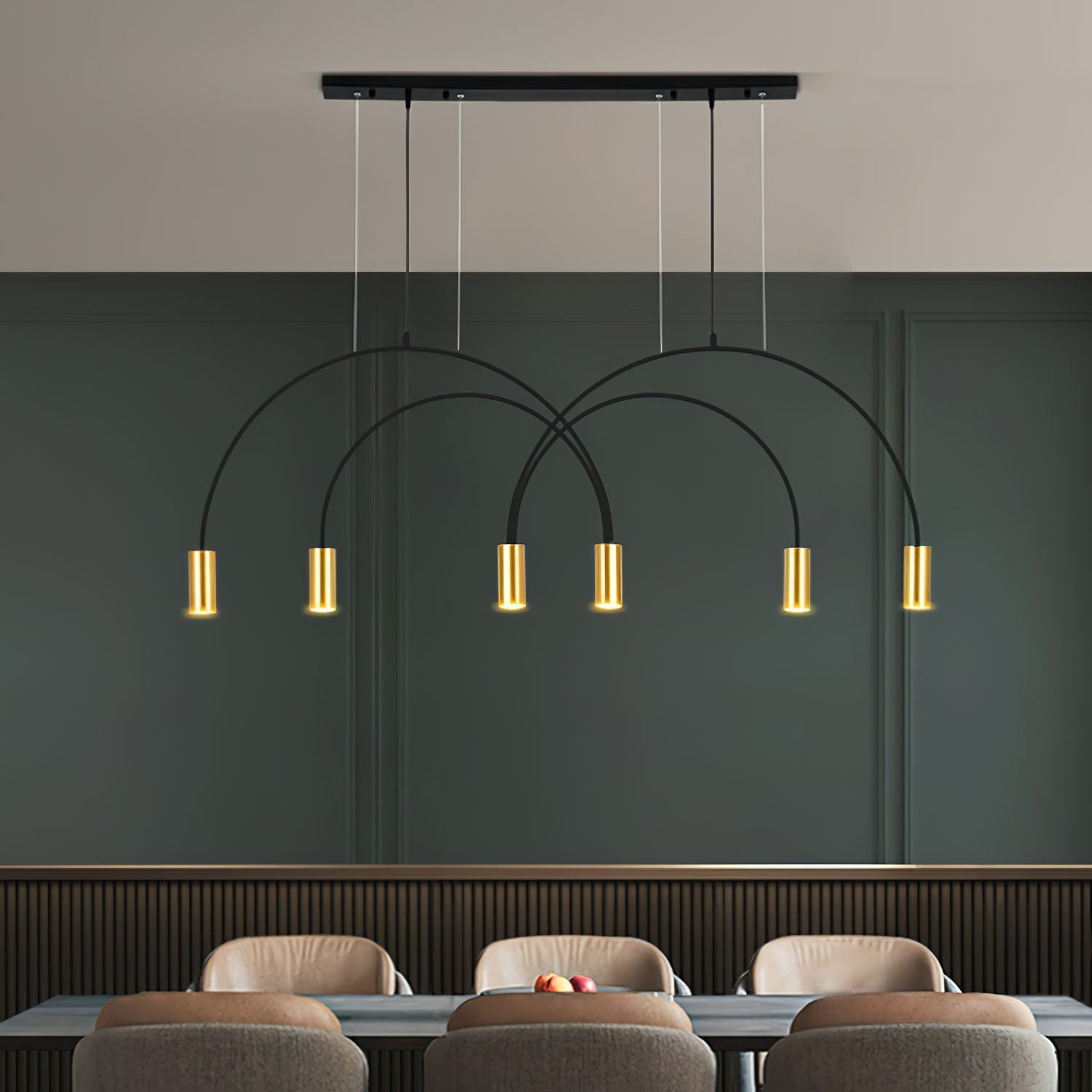 Noriel Pendant Lamp Overlapping Cylinder Minimalist Dining Room