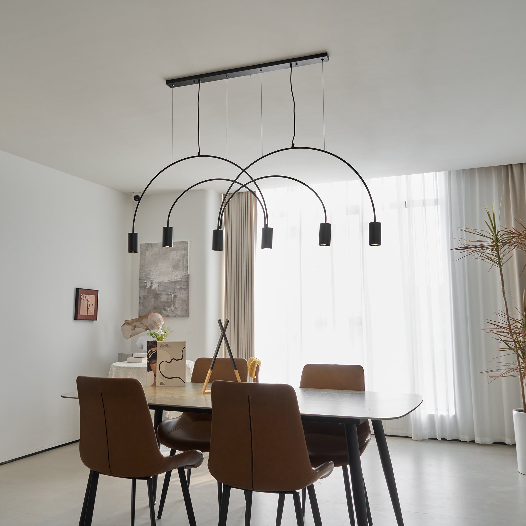Noriel Pendant Lamp Overlapping Cylinder Minimalist Dining Room