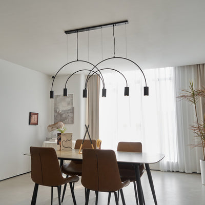 Noriel Pendant Lamp Overlapping Cylinder Minimalist Dining Room
