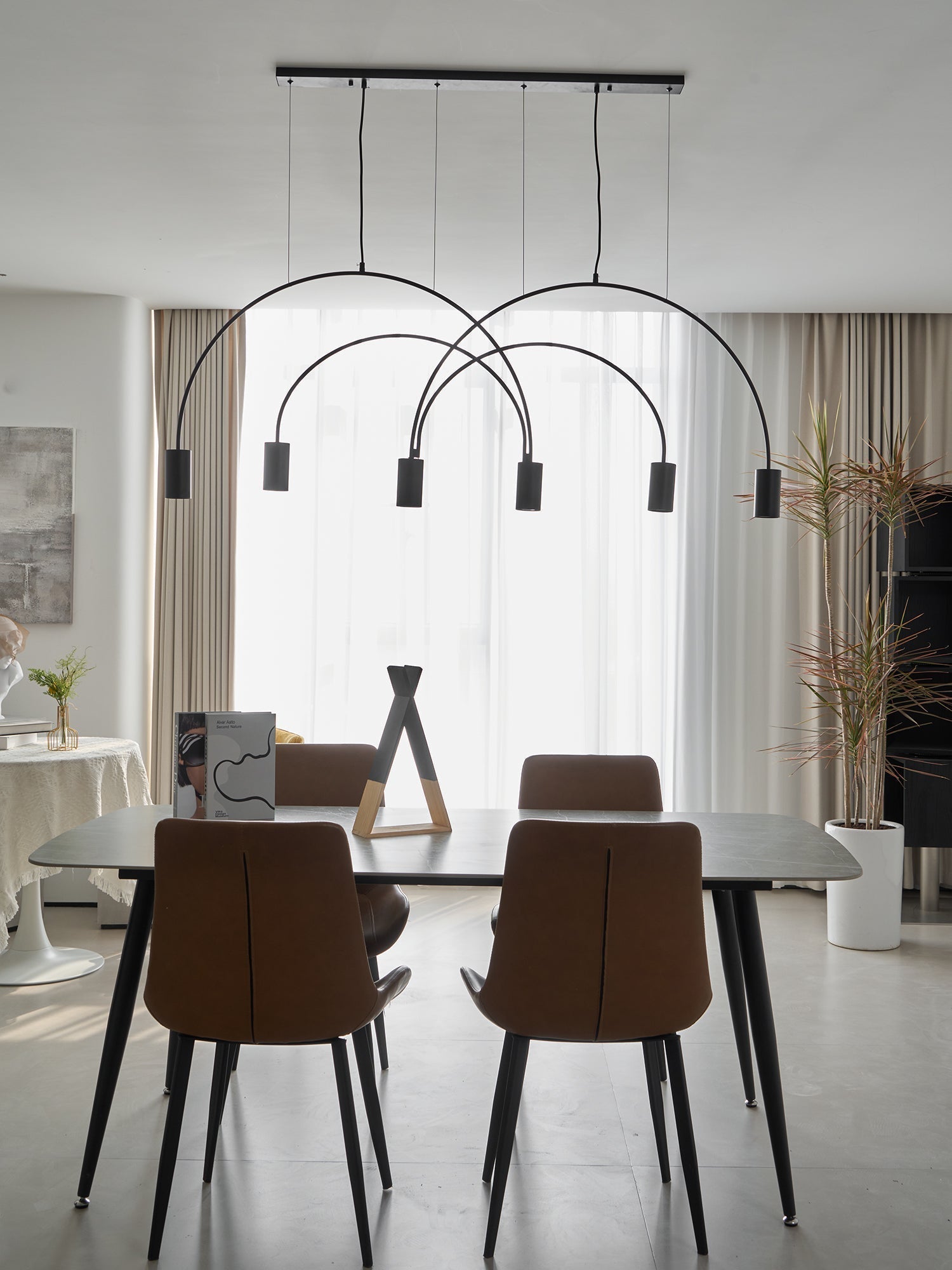 Noriel Pendant Lamp Overlapping Cylinder Minimalist Dining Room