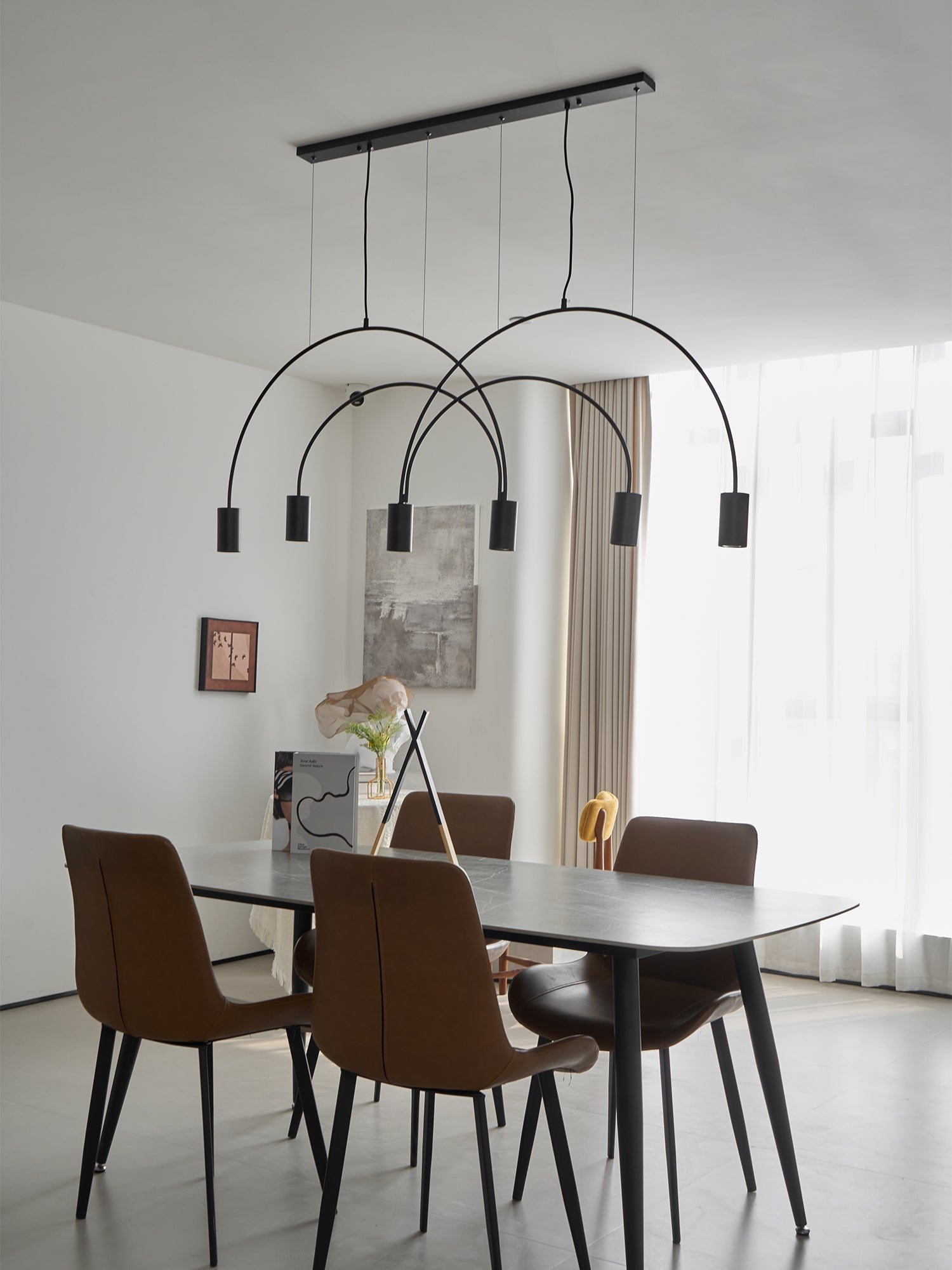 Noriel Pendant Lamp Overlapping Cylinder Minimalist Dining Room