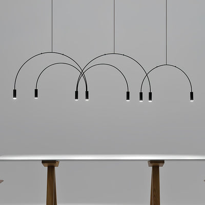 Noriel Pendant Lamp Overlapping Cylinder Minimalist Dining Room
