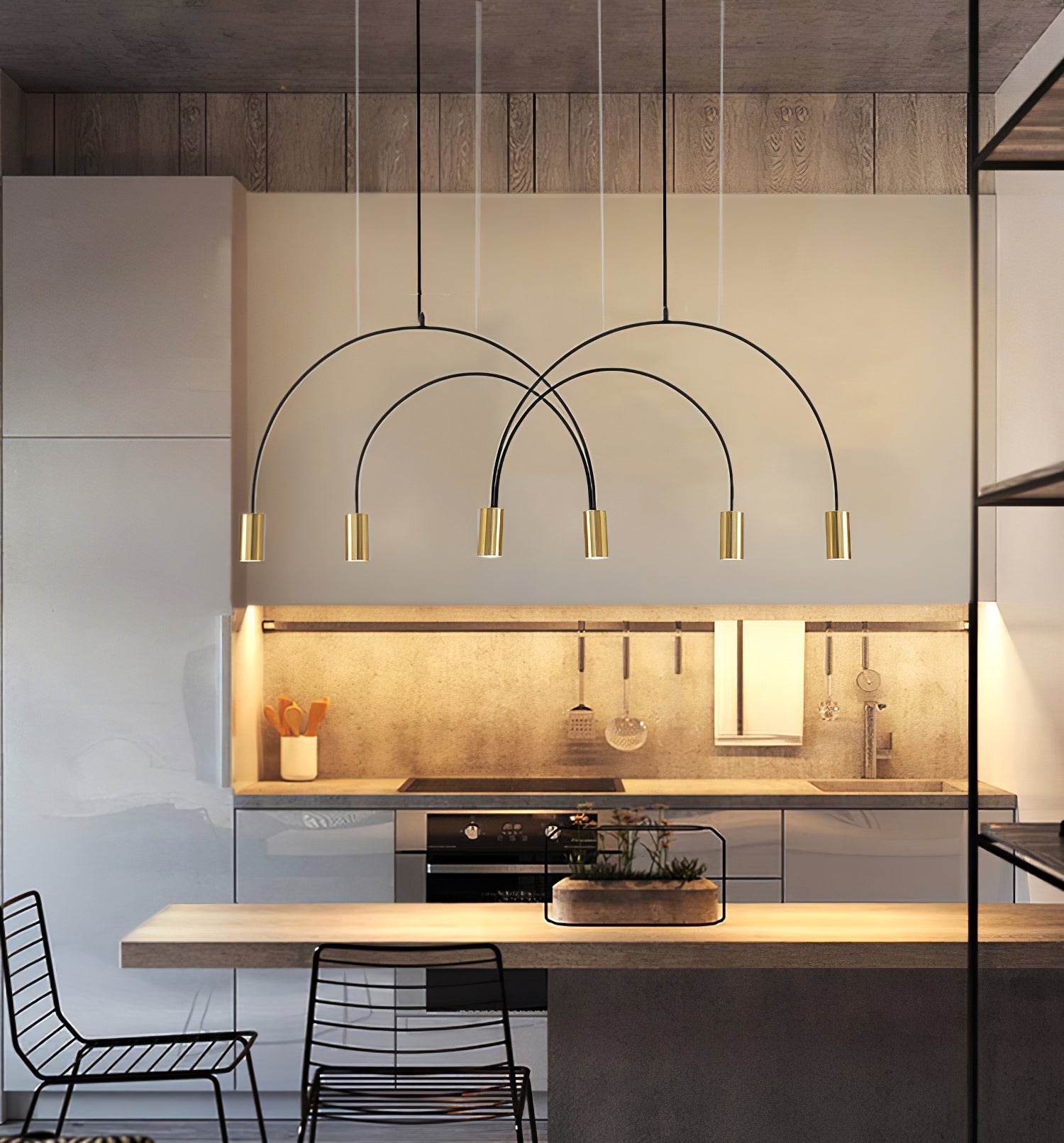 Noriel Pendant Lamp Overlapping Cylinder Minimalist Dining Room