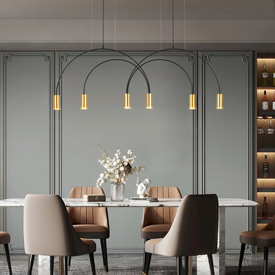 Noriel Pendant Lamp Overlapping Cylinder Minimalist Dining Room