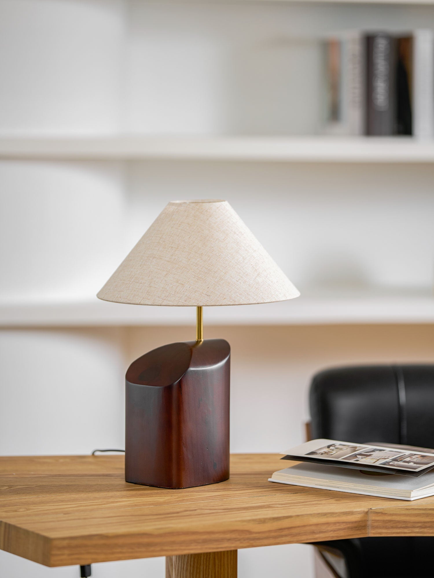 Halene Wood Fabric Table Lamp