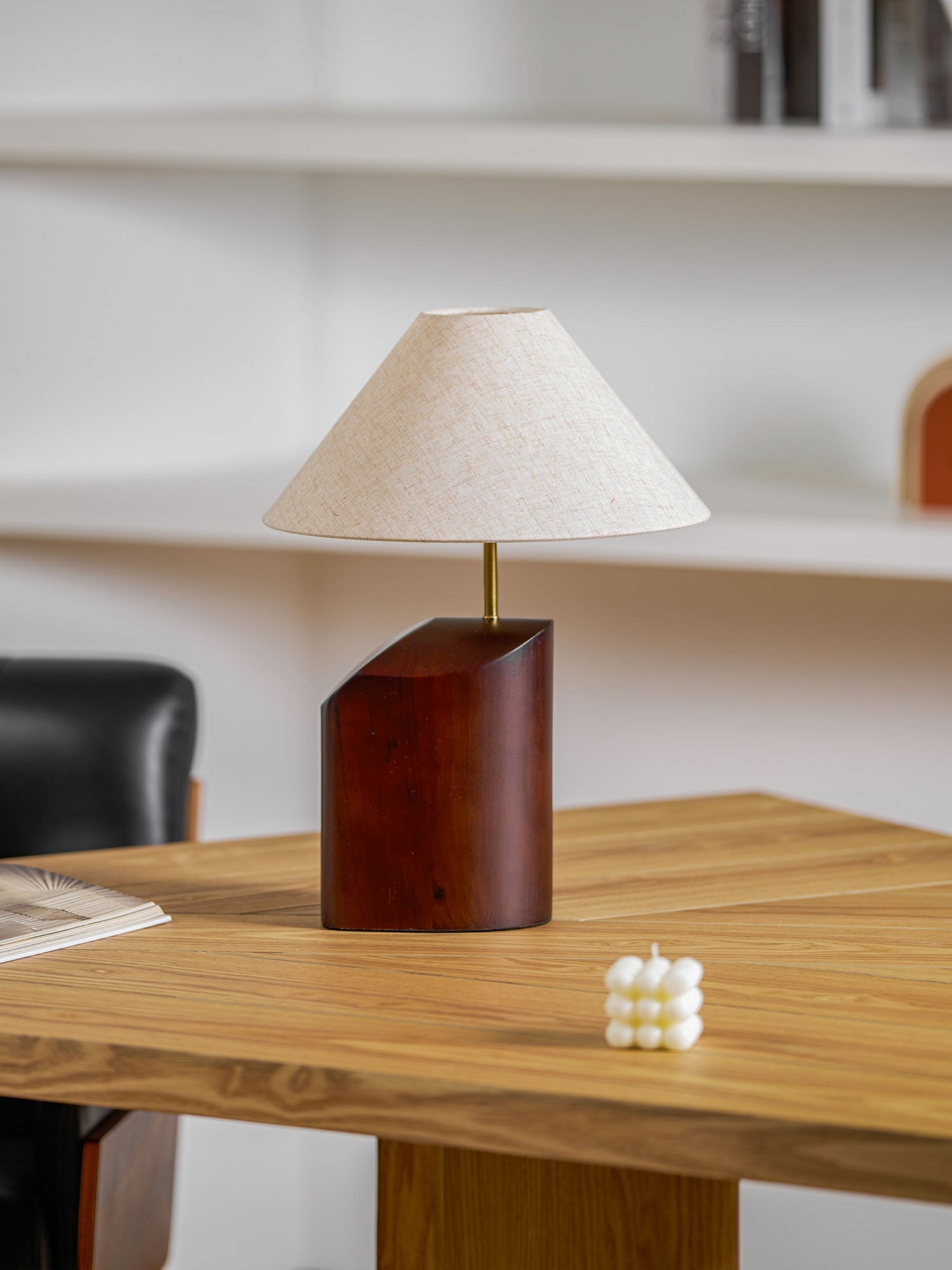 Halene Wood Fabric Table Lamp