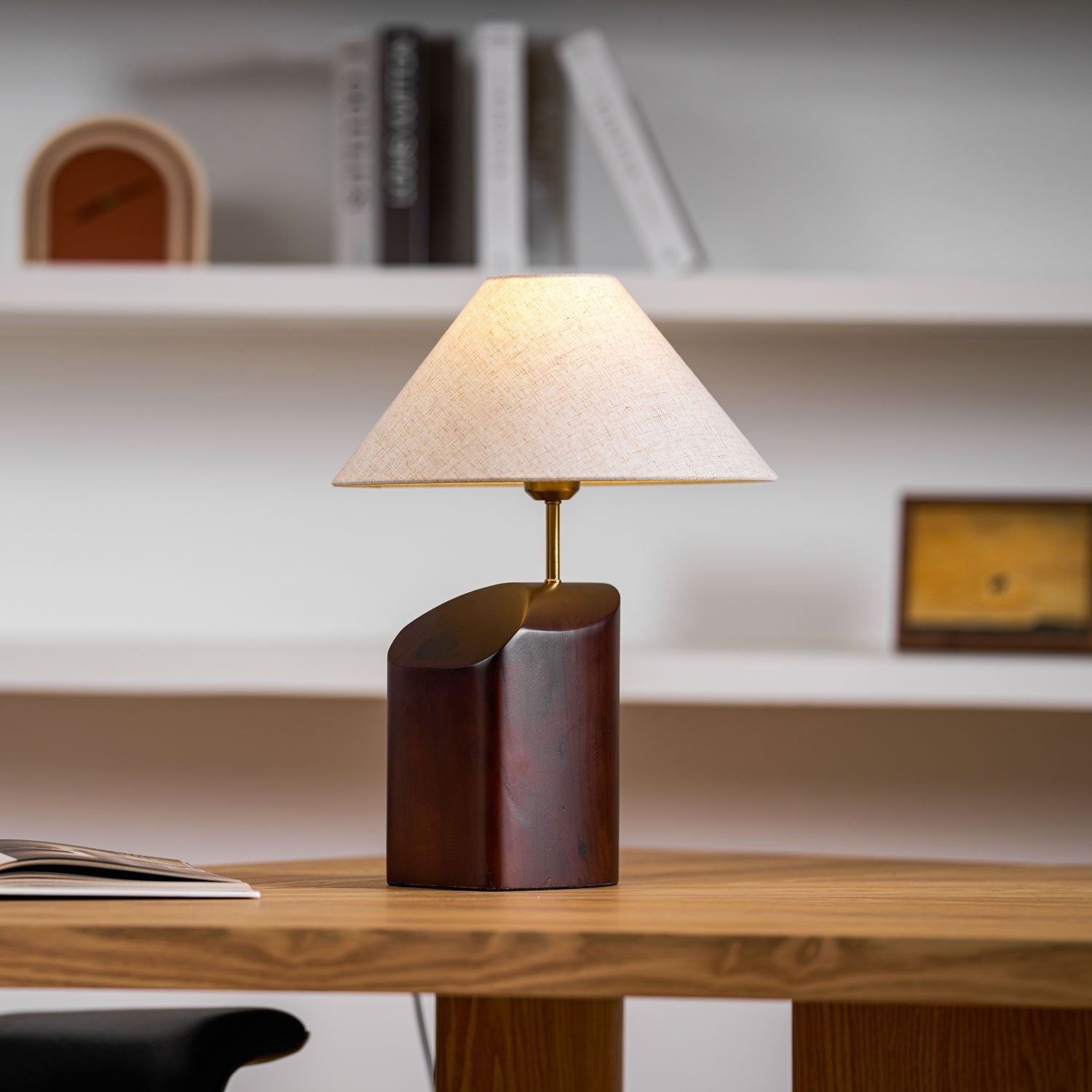 Halene Wood Fabric Table Lamp
