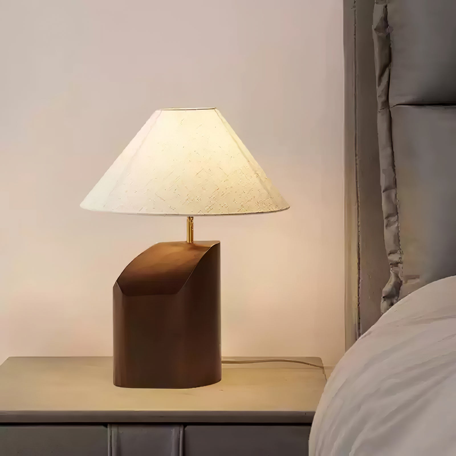 Halene Wood Fabric Table Lamp