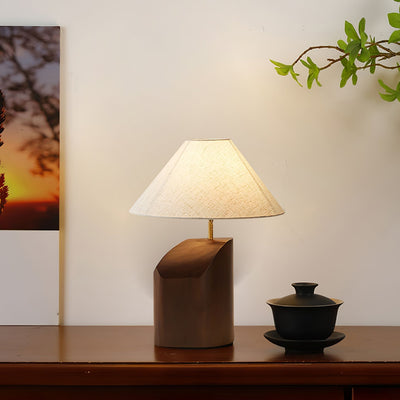 Halene Wood Fabric Table Lamp
