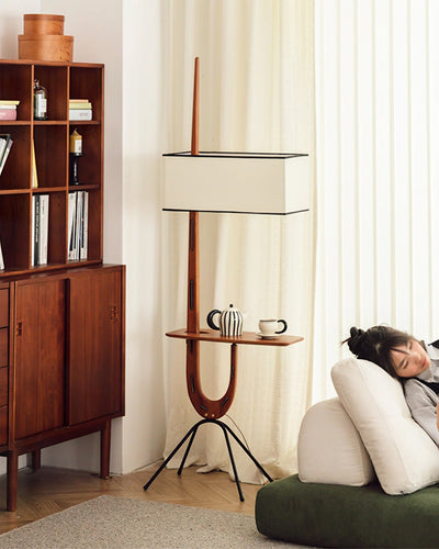 Vemara Mid Century Wood Floor Lamp