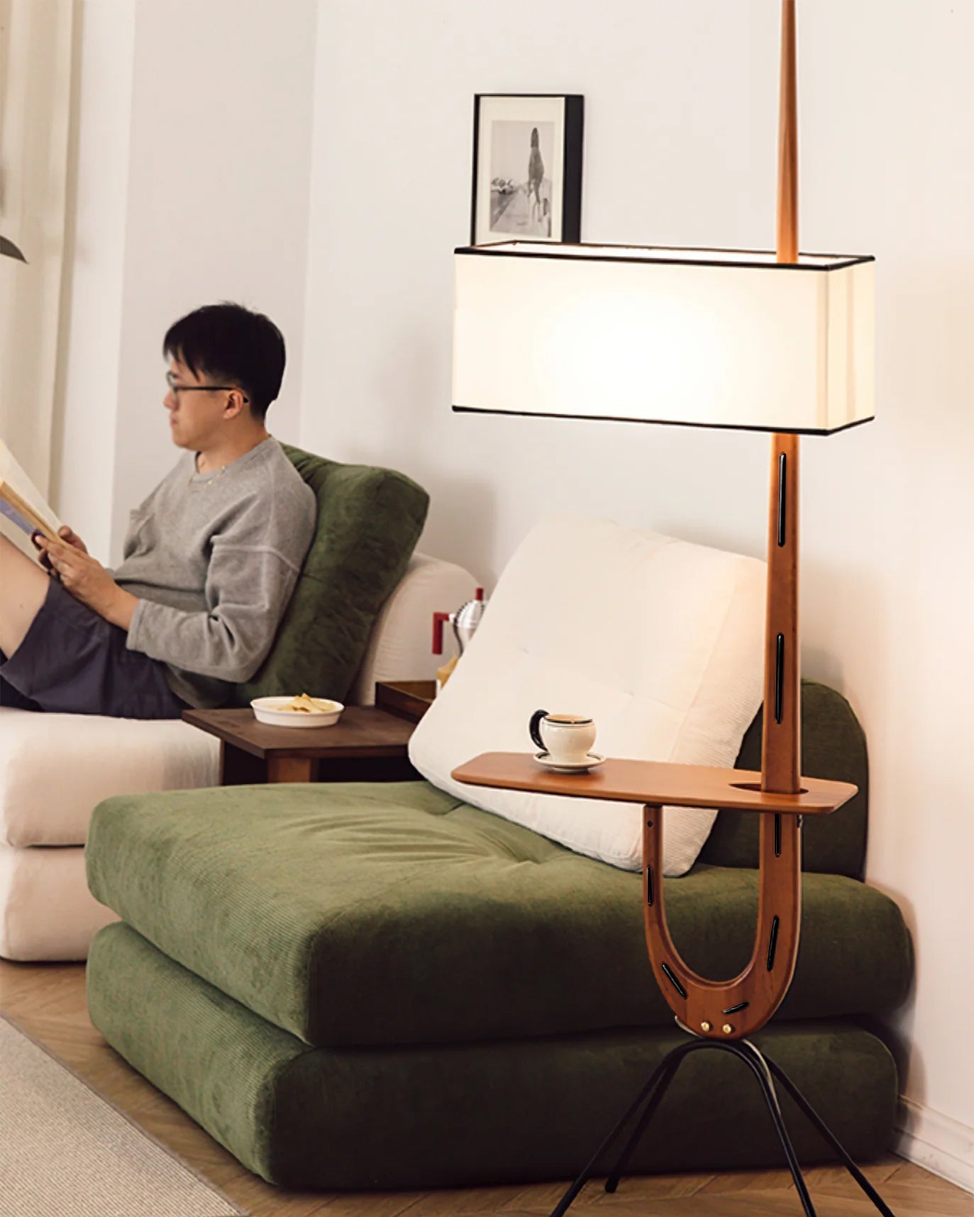Vemara Mid Century Wood Floor Lamp
