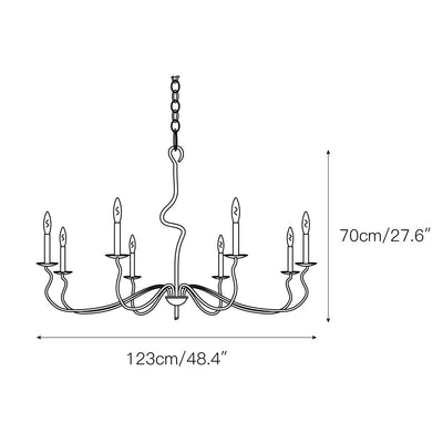 Rauduvyo Modern Minimalist Industrial Metal Chandelier