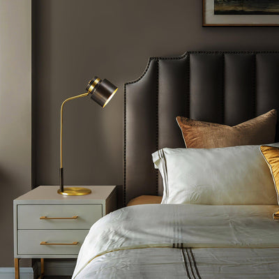 Zorase Brass Industrial Table Lamp