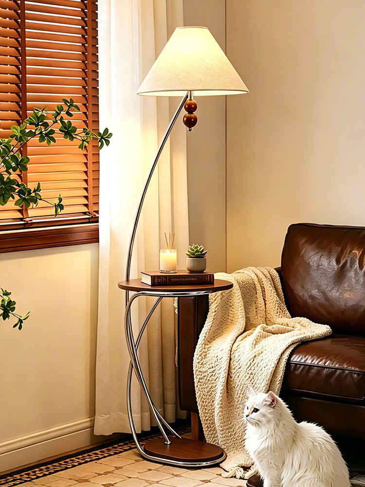Elaorina Curved Shelf Floor Lamp