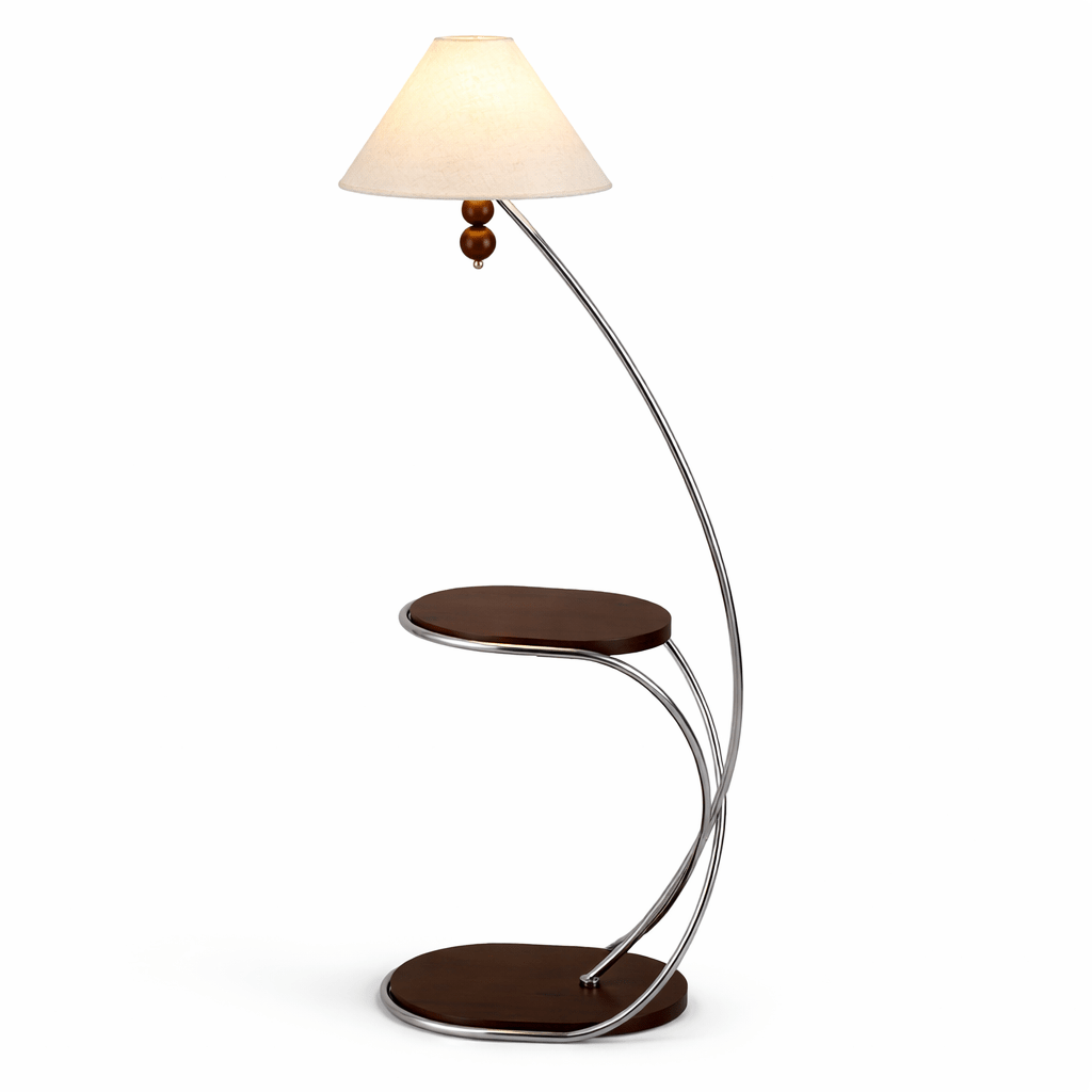 Elaorina Curved Shelf Floor Lamp